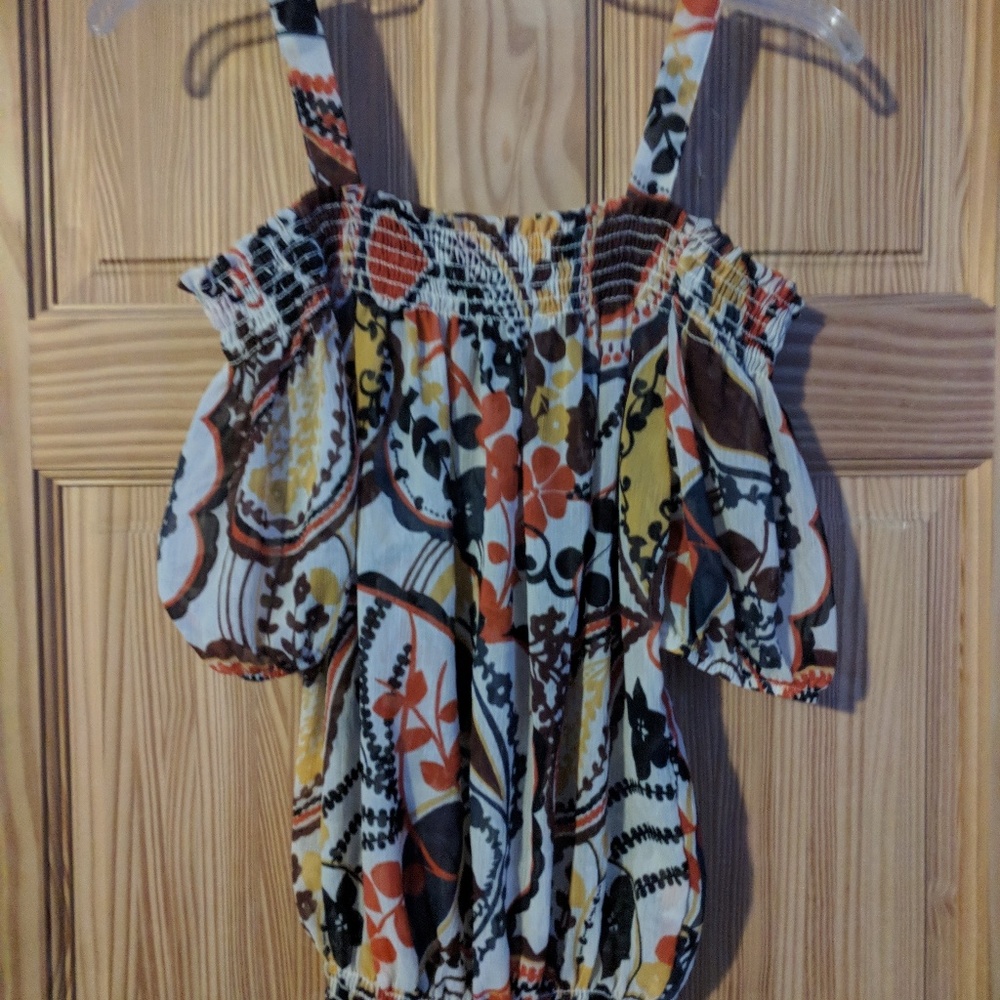 Colorful off the shoulder halter